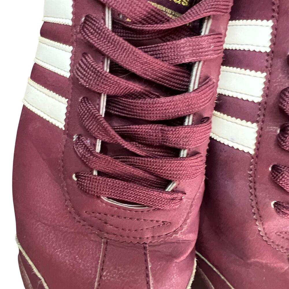 Adidas Samoa Burgundy White Sneakers Men’s Size 10 - Picture 11 of 14